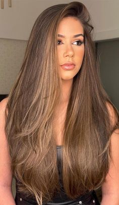 balayage with bangs - Google Search 2023 Winter Hair Color, Natural Dark Hair, Winter Hair Color Ideas, Highlights Curly Hair, Haircuts For Long Hair With Layers, Hair Color Caramel, Brunette Hair With Highlights, Long Hair Pictures