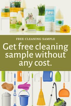 cleaning products with the text get free cleaning sample without any cost