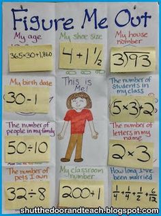 a poster with some writing on it that says,'this is a clever math activity could