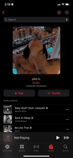 an iphone screen showing the music player on it's playlist and then playing