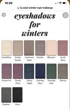 Eyeshadow For Winter Skin Tone, Deep Winter Eyeshadow Looks, True Winter Eyeshadow Palette, Winter Skin Tone Makeup, Winter Color Palette Analysis, Cool Winter Hair Color Palette, Deep Winter Nail Colors, Tone Gray Hair, Winter Color Palette Makeup