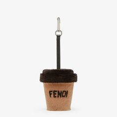 Cup-shaped charm that can be used as a key ring. Ring and logo clip. Made of beige mink with brown Fendi lettering inlay. Brown mink lid, black leather details and soft internal texture. Palladium-finish metalware. Made in Italy. One Size Fendi Peekaboo, Fragrance Gift, Clutch Pouch, Women Essentials, Boot Accessories, Boston Bag, Beachwear For Women, Ring Ring, Key Ring