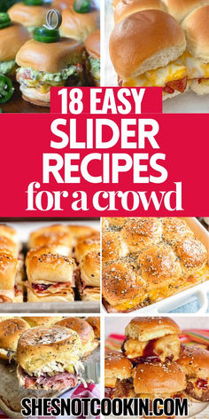 Slider recipes photo collage. Sliders Sandwiches, Recipes To Feed A Crowd, Sandwiches Chicken, Hamburger Sliders, Recipes For A Crowd, Bbq Chicken Sliders