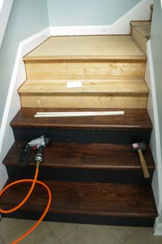 From Carpet to DIY Hardwood Stairs: Step-by-Step Tutorial Removing Carpet From Stairs, Diy Stairs Makeover, Diy Staircase Makeover, Wood Stair Treads, Stairs Renovation, Stair Makeover, Diy Staircase, Stairs Makeover, Staircase Remodel