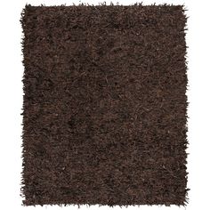 brown shaggy rug on white background