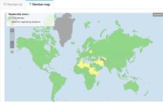 the world map is shown with yellow and green areas in each country, as well as other countries