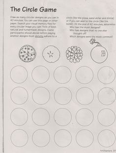 the circle game worksheet for kids to learn how to make circles with pictures