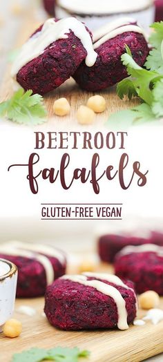 beetroot falafels with gluten - free vegan sauce