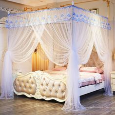 Bed Curtains Lace Mosquito Net Home Bedroom Luxury Canopy Netting Curtain Decor