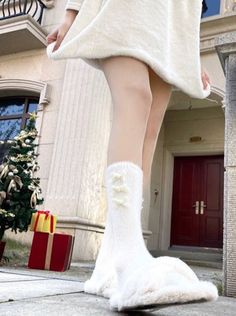 ❤︎ Farlabit Suite Ribbon High Socks❤︎ White Thick Casual Socks, Casual Thick White Socks, Winter White Knee-high Stockings, White Knee-high Winter Stockings, Casual Mid-calf Stockings For Winter, Casual Mid-calf Winter Stockings, Cozy Thick White Socks, White Casual Mid-calf Socks, White Warm Knee-high Socks