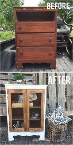 an old dresser turned into a cabinet