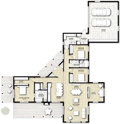 the floor plan for a two story house