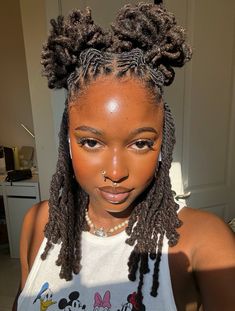 Dreadlocks Styles For Ladies, Short Dreadlocks Hairstyles, Locks Styles, Space Bun, Loc Updo