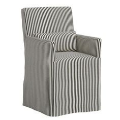 a black and white striped chair on a white background