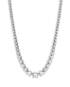 Bloomingdale's Fine Collection Certified Lab Grown Diamond Graduated Tennis Necklace in 18K White Gold, 30.0 ct. t.w. Luxury Lab Grown Diamond Tennis Necklace, White Gold Tennis Necklace With Diamond Cut Lab-grown Diamonds, Luxury Lab-grown Diamond Tennis Necklace, Luxury Lab-grown Diamond Tennis Necklace For Formal Occasions, Luxury Diamond-accented Tennis Necklace For Wedding, Tennis Necklace, Lab Grown Diamonds, Lab Grown, Natural Diamonds