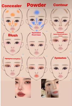 Asian Makeup Tutorials, Membentuk Alis, Mekap Mata, Simple Makeup Tips, Doll Eye Makeup, Makeup Face Charts, Korean Eye Makeup, Makeup Artist Tips