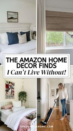 a collage of photos with the words the amazon home decor finds i can't live without