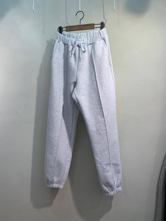 "Women's Woolen Fleece Sweatpants with relaxed fit Size One size, good for US size 4-12 Waist width 32cm Length 93cm inseam 66cm /26\" Fabric and Care Woolen fleece cotton 100% Machine washable and tumble dry Made in S Korea" Winter Full Length Bottoms For Leisure, Full Length Bottoms For Leisure In Winter, Gray Fleece Joggers For Winter, Gray Fleece Winter Joggers, Gray Joggers For Winter Leisure, Winter Gray Fleece Joggers, Gray Leisure Pants For Winter, Gray Joggers For Leisure In Winter, Winter Leisure Gray Joggers