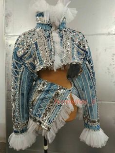 Women Sequin Denim Jacket Lace Trim Jeans Coat Mini Skirt Set Party Show Costume | eBay Sequin Costume, Patterned Jeans, Miniskirt Outfits, Dance Skirt, Stage Costume, Sequin Shorts, Performance Wear, Skirt Outfit, Costume Outfits