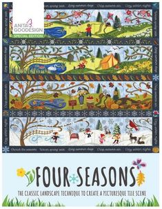 the four seasons quilt pattern is shown