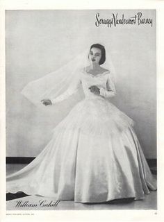 an old photo of a woman in a wedding dress