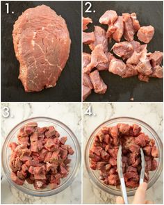 the steps to make raw meat in a bowl