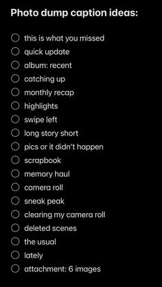 photo dump captions 2024 Bio Ideas, Story Time Ideas Instagram, Stolen Shots Caption Instagram, Album Recent Caption, Instagram Memories Story, Photo Album Caption Ideas, Instagram Captions For Day Out, Shoutout Instagram Story Ideas For Follow, Instagram Captions Throwback