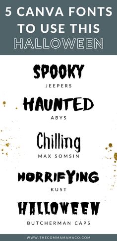 five halloween font styles to use this halloween