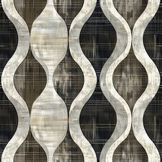 an abstract wallpaper design with wavy lines in shades of brown, beige and white