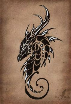 a drawing of a dragon on a piece of paper