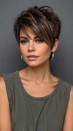 Sleek Short Layered Haircuts for Wispy Layered Bob 👑 Undercut Pixie Edgy Over 50, Short Layered Haircuts For Women, Layered Pixie Cut, Asymmetrical Pixie Cuts, Wedge Haircut, Layered Haircuts For Women, Chic Short Haircuts, Funky Short Hair, Chic Short Hair