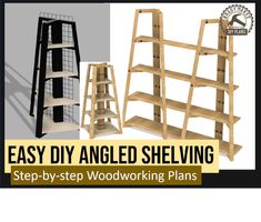 easy diy angled shelving step - by - step woodworking plans with instructions