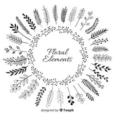 floral elements arranged in a circle