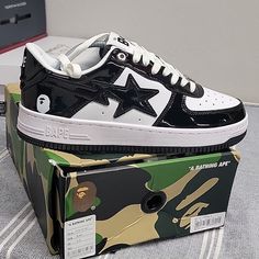 Nwt Authentic Smoke Free Fast Shipping Bundle To Save Box Is Not In Collectors Condition. Y2k Birthday, Bapesta Shoes, Shoe List, Bape Shoes, Bape Black, Bape Sneakers, Bape Sta, Pretty Sneakers, Custom Sneakers Diy