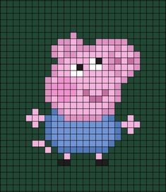 a pixelated pig is standing in front of a green background