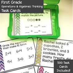 the first grade math task cards are ready for students to practice addition and subtraction