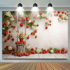 an image of strawberries growing on the wall