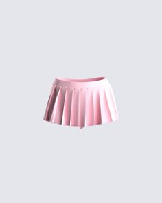 This pink skort is EVERYTHING 💕 Designed with a pleated micro mini skirt look and built-in underwear -- perfect for an everyday fit, or the days you want to get wild without worrying about giving them a lil sneak peek 🤭 Pink Mini Skirt Outfit, Coquette Closet, Light Pink Mini Skirt, Pink Miniskirt, Pleated Satin Skirt, Custom Wardrobe, Fuzzy Skirt, White Corset Dress, Slippers Outfit