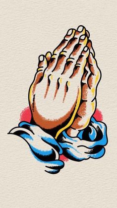 an image of a praying hands with watercolors