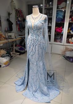 Elsa Broadway Inspired Costume, Adult Elsa Costume, Disney Inspired Frozen, Elsa Blue Dress, Evening Dress, Theatre Costume - Etsy Elsa Broadway, Adult Elsa Costume, Elsa Wedding Dress, Elsa Coronation Dress, Elsa Frozen Costume, Coronation Dress, Elsa Cosplay, Costume Disney, Long Flowy Dress