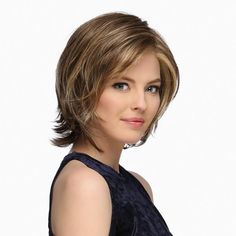 Layered Short Bob, Layers Volume, Flipped Ends, Short Bob Styles, Light Blonde Highlights, Copper Blonde, Golden Blonde Highlights, Natural Looking Wigs, Light Ash Blonde