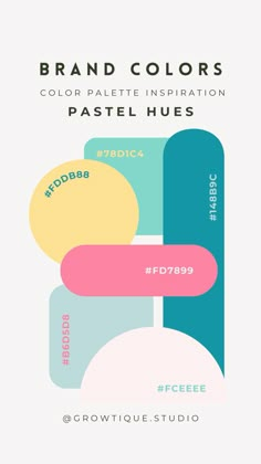 the brand colors for pastel hues are shown in this graphic style, and it is