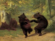 Bears Painting, Dancing Bears, Bear Art, Pics Art, Funky Art, In The Woods, Pretty Art, Aesthetic Art, Fun Stuff