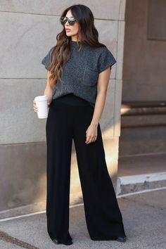 Right Direction Wide Leg Pants - Black, Closet Candy, 1 Black Dress Pants Outfits, Wide Leg Trousers Outfit, Conference Outfit, Dress Pants Outfits, Wide Leg Pants Outfit, Work Trip, Work Fits, Style Guru, Professional Outfits Women