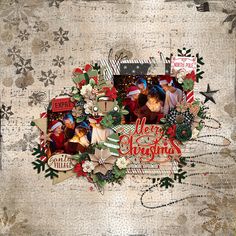 an altered christmas card with the words merry christmas