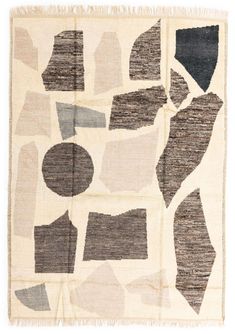 an abstract rug with various shapes and sizes