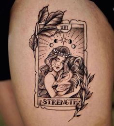 Tarot Secrets: Cosmic Riddles Unraveled| #tarot #psychic #love #tarotcards #magic #tarotreadersofinstagram #tarotreader #tarotreading Tarot Card Tattoo Ideas, Card Tattoo Ideas, Backpiece Tattoo, Tarot Tattoo, Tarot Card Tattoo, Card Tattoo Designs, Witch Tattoo, Leo Tattoos, Strength Tattoo