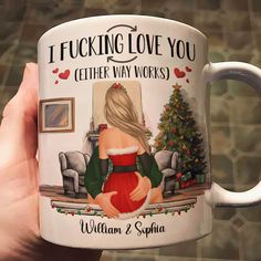 I F-Cking Love You (Either Way Works) Couples - Personalized Mug is a heartfelt and touching way to express your unwavering commitment to your partner. This customized coffee mug is a symbol of your love and dedication, making it a wonderful gift for various occasions. Whether it's for Valentine's Day, an anniversary, a birthday, or just to remind your significant other of your everlasting love, this mug carries your promise and provides warmth both physically and emotionally. It's a special and Picture Frame Light, Mason Jar Cups, Engraved Whiskey Glass, Memorial Benches, Mom Daughter Gifts, Mug Crafts, Memorial Stones, Mason Jar Lighting, Leather Passport Cover