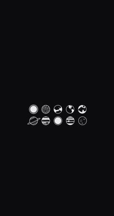 an image of the planets in black and white on a dark background with space shuttles