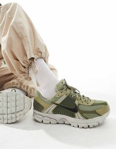 Nike Air Zoom Vomero 5 sneakers in green multi | ASOS Chunky Running Shoes, Cute Gym Shoes, Cute Walking Shoes, Cottagecore Wardrobe, Dyke Fashion, Air Zoom Vomero 5, Euro Tour, Puma Cali White, Nike Zoom Vomero 5